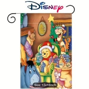 Disney Festive Winnie the Pooh Holiday Garden Flag